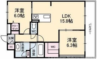 西原駅 徒歩10分 6階の物件間取画像